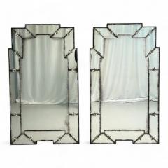 Art Deco Style Venetian Wall Mirrors Antiqued and Beveled Glass 21st C  - 3952768