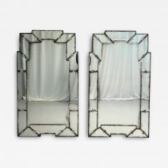 Art Deco Style Venetian Wall Mirrors Antiqued and Beveled Glass 21st C  - 3953660