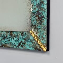 Art Deco Style Venetian Wall Mirrors Green Antiqued Beveled Glass 21st C  - 3948872