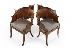 Art Deco Style Walnut Armchairs c 1940s - 1953765