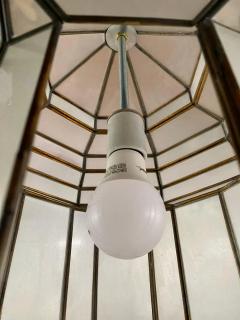 Art Deco Style White Milk Glass Handmade Chandelier Pendant Lantern a Pair - 3428325