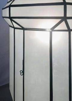 Art Deco Style White Milk Glass Handmade Chandelier Pendant or Lantern - 2912079