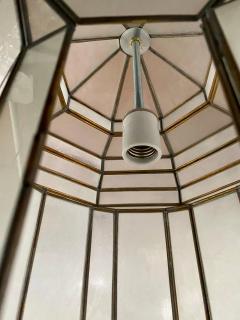 Art Deco Style White Milk Glass Handmade Chandelier Pendant or Lantern - 3386395