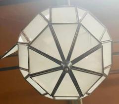 Art Deco Style White Milk Glass Handmade Chandelier Pendant or Lantern - 3428335