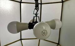 Art Deco Style White Milk Glass Octagon Shaped Chandelier Pendant or Lantern - 3072579