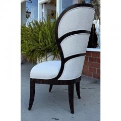 Art Deco Style William Switzer Macassar Ebony Butterfly Wing Back Chair - 4045841
