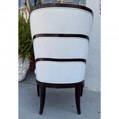 Art Deco Style William Switzer Macassar Ebony Butterfly Wing Back Chair - 4045845