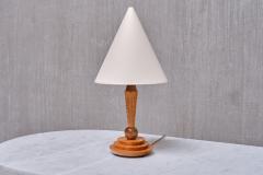 Art Deco Table Lamp in Birdseye Maple with Ivory Colored Shade Austria 1930s - 3639936