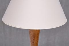 Art Deco Table Lamp in Birdseye Maple with Ivory Colored Shade Austria 1930s - 3639939