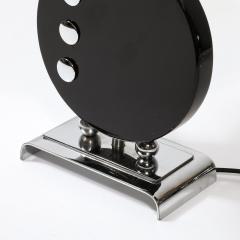 Art Deco Table Lamp in Black Lacquer W Chrome Detailing after Donald Deskey - 3861564