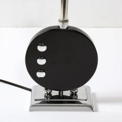 Art Deco Table Lamp in Black Lacquer W Chrome Detailing after Donald Deskey - 3861589