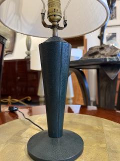 Art Deco Table Lamp in Hermes Green Leather Manner of Jacques Adnet 1940 - 4788175