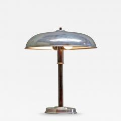 Art Deco Table Lamp in Nickel Plated and Bronzed Brass 1930s - 4682470