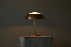 Art Deco Table Lamp in Patinated Copper Brass and Satin Glass 1950s - 4467817
