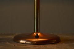 Art Deco Table Lamp in Patinated Copper Brass and Satin Glass 1950s - 4467849