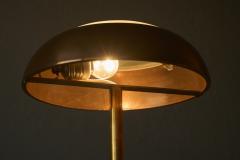 Art Deco Table Lamp in Patinated Copper Brass and Satin Glass 1950s - 4467851