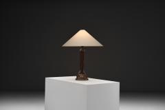 Art Deco Table Lamp with Copper Stem Base Europe First Half of the 20th Century - 4717612