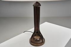 Art Deco Table Lamp with Copper Stem Base Europe First Half of the 20th Century - 4718914