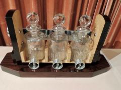 Art Deco Tantalus Decanter Set in Crystal Wood and Chrome - 1343323