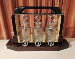 Art Deco Tantalus Decanter Set in Crystal Wood and Chrome - 1343325