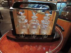 Art Deco Tantalus Decanter Set in Crystal Wood and Chrome - 1343327