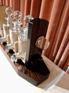 Art Deco Tantalus Decanter Set in Crystal Wood and Chrome - 1343330