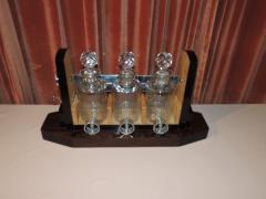 Art Deco Tantalus Decanter Set in Crystal Wood and Chrome - 1343331