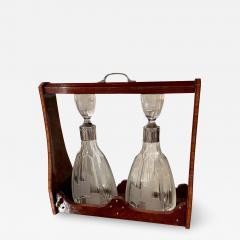 Art Deco Tantalus Set with 2 Geometric Etched Bottles - 2001995