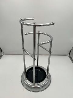 Art Deco Umbrella Stand Chromed and Lacquered Metal France circa 1930 - 2597159