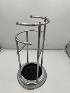 Art Deco Umbrella Stand Chromed and Lacquered Metal France circa 1930 - 2597160