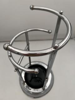 Art Deco Umbrella Stand Chromed and Lacquered Metal France circa 1930 - 2597162