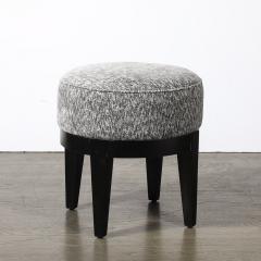 Art Deco Upholstered Stool in Ebonized Walnut - 4233684
