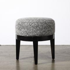 Art Deco Upholstered Stool in Ebonized Walnut - 4233685