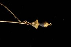 Art Deco Venetian Diamond Ruby and Yellow Gold Stickpin by Missiaglia - 1613066