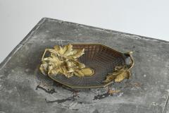 Art Deco Vide Poche or Bowl with Leaves in Solid Brass 1930s - 4396354