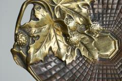 Art Deco Vide Poche or Bowl with Leaves in Solid Brass 1930s - 4396362