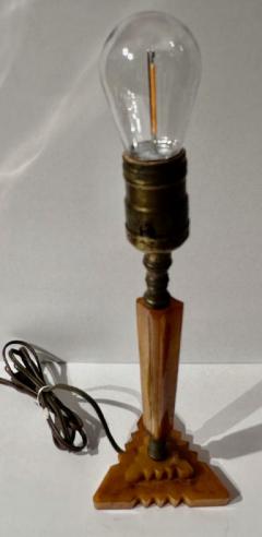 Art Deco Vintage Phenolic Amber Bakelite Lamps - 3794287