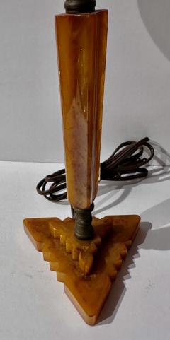 Art Deco Vintage Phenolic Amber Bakelite Lamps - 3794289