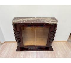 Art Deco Vitrine Rosewood Veneer Marble Maple Glass France circa 1930 - 3219853