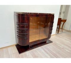 Art Deco Vitrine Rosewood Veneer Marble Maple Glass France circa 1930 - 3219855