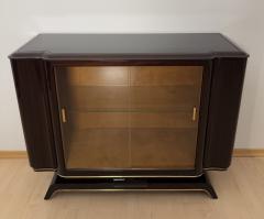 Art Deco Vitrine Sideboard Macassar Ebony Maple Brass Glass Paris circa 1930 - 3947836