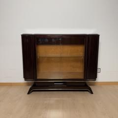 Art Deco Vitrine Sideboard Macassar Ebony Maple Brass Glass Paris circa 1930 - 3947848