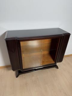 Art Deco Vitrine Sideboard Macassar Ebony Maple Brass Glass Paris circa 1930 - 3947850