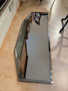 Art Deco Wall Mirror Chrome Plated on Wood Facet Cut France circa 1930 - 2075360