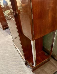 Art Deco Walnut Cocktail Cabinet with Chrome Legs France circa 1935 - 4546924