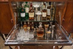 Art Deco Walnut Cocktail Cabinet with Chrome Legs France circa 1935 - 4546926