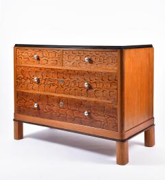 Art Deco Walnut Mahogany and Python Skin Chest of Drawers - 1494622