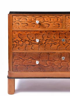 Art Deco Walnut Mahogany and Python Skin Chest of Drawers - 1494623