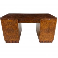 Art Deco Walnut Rosewood Burl Wood Desk 1930 - 4428851