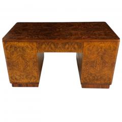 Art Deco Walnut Rosewood Burl Wood Desk 1930 - 4428853